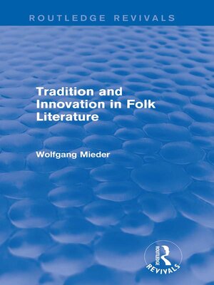 cover image of Tradition and Innovation in Folk Literature